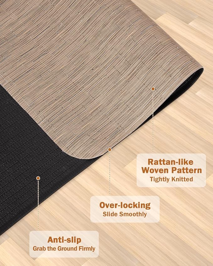 Blvornl Office Chair Mat for Hardwood Floor, 35.4"*47.2" Desk Computer Chair Mat for Hard Wood, Large Anti-Slip Hard Floor Protector Rolling Chair Mat, PVC Mat Desk Rug for Office and Home Red Brown