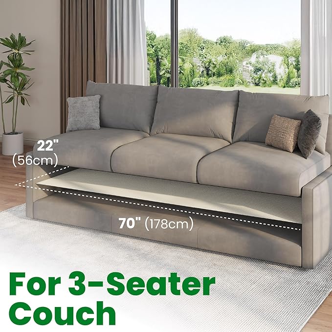 ECOHomes Couch Cushion Grip Pad, Couch Cushion Non Slip Pads Keep Sofa Cushions from Sliding - Anti Slip Couch & Patio Grips Stop Sliding, Mattress Gripper to Prevent Sliding (3 Seater - 22" x 70")