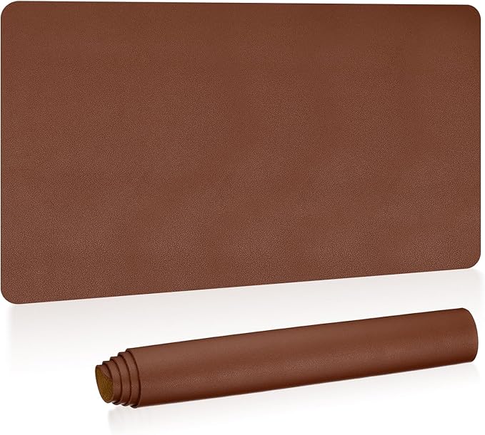 PATIKIL Desk Mat, 35"x17", Non-Slip Waterproof PU Leather Desk Pad Dual Sided for Office/Home Brown