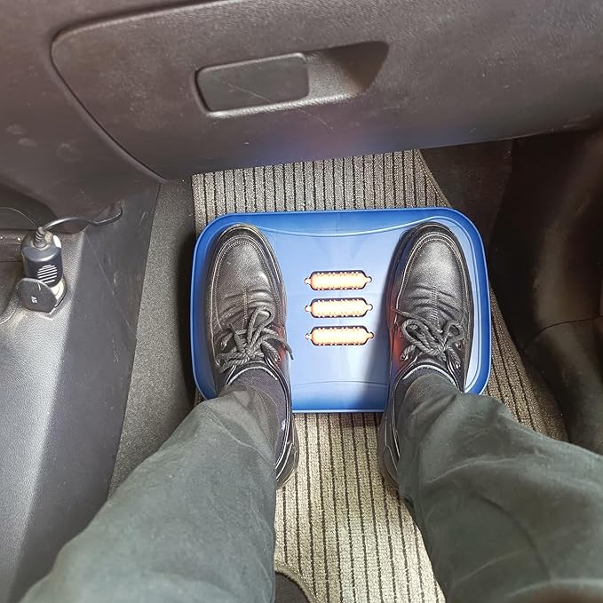Desk Foot Pedal Desk Under Rocking Foot Pedal is Suitable for Home, Office, car, Plane, Long-Distance Travel Essentials to Relieve Joint Stiffness and Swelling (Blue)