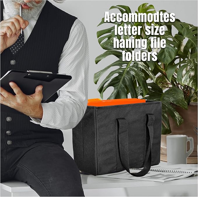 Trenton Gifts Foldable File Bag. Black