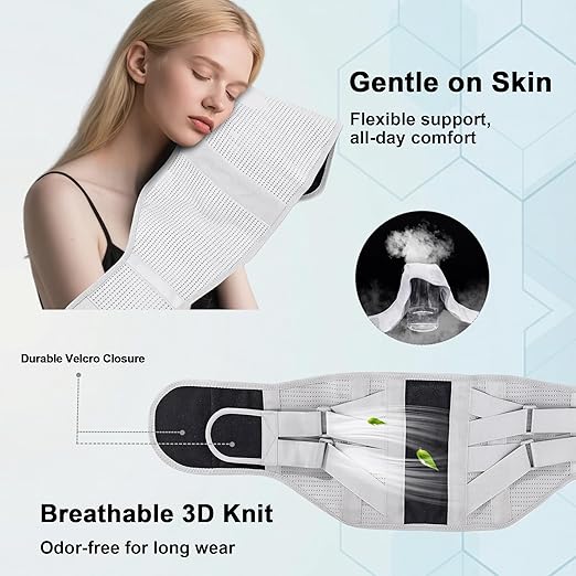 Back Brace for Lower Back Pain Relief - 4X Stronger Lumbar Support Belt with Heating Massage Pad, Adjustable Posture Corrector for Sitting Long Hours, Breathable & Thin Under Clothes for Women Men, 4XL (Waist 41 - 57")