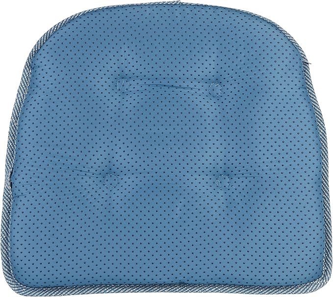 Klear Vu Omega Non-Slip Chair Cushions, Assembled in USA, U-Shaped Skid-Proof Seat Pads for Dining Room, Kitchen, Office, 15"x16", Slub Wedge, 4 Pack