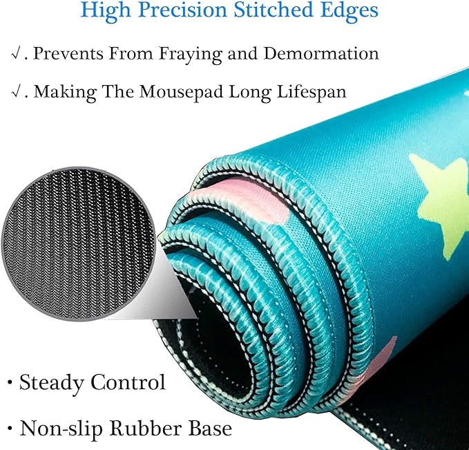 31.5x11.8 Inch Non-Slip Long Extended Large Gaming Mouse Pad with Stitched Edges XL Laptops Keyboard Mouse Mat(8&24)