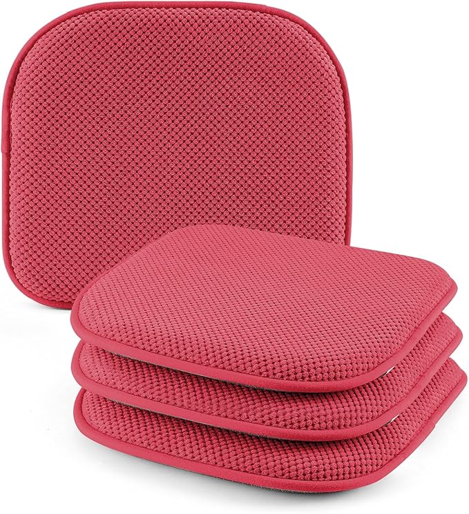 SWEMSTAR Chair Cushions - 15"*17" Kitchen Dining Chair Pads Foam Seat Cushion for Chairs Barstool Cushions Non Slip Seat Pad