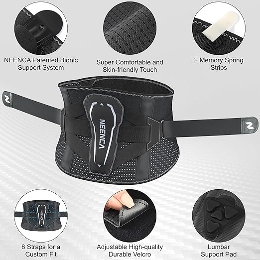 NEENCA Back Brace for Lower Back Pain with Bionic Support System, Adjustable Lumbar Support Belt for Women & Men with Lumbar Support 3D Pad, Breathable Mesh for Herniated Disc, Sciatica, Scoliosis...