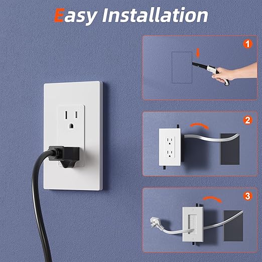 in Wall Cable Management Kit,2 AC Outlets Relocation Kit,Power Extender for Unreachable Outlets,7.8ft in Wall Outlet Extender for TV,Sofa,Desks,Nightstands,Home Theater Cords Organizer