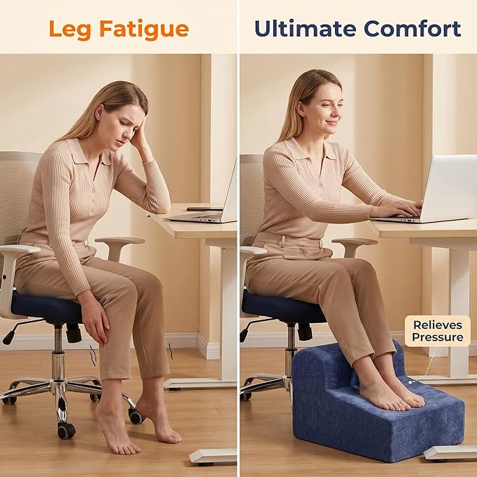 Foot Rest for Under Desk At Work.Ergonomic Foot Rest for Under Desk At Work,Rest for Under Desk Office & Home,Footstool Leg Elevation