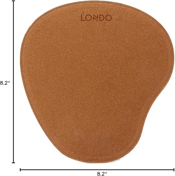 Londo PU Leather Oval Shape Non-Slip Mousepad with Wrist Rest Support, Waterproof Surface, Comfort Memory Foam, Light Ergonomic Design Mouse Pad for Laptop, Desktop