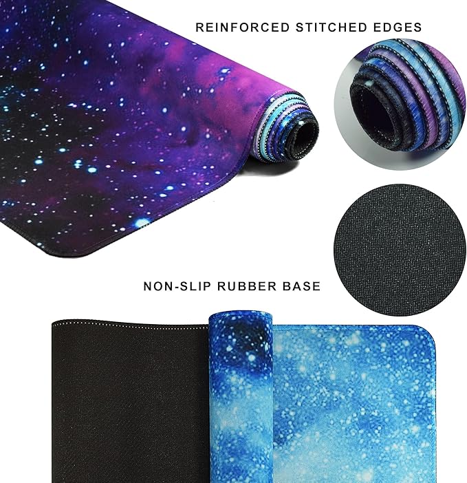 Mydours 59 x 28 inches Gaming Mouse Pad, Extra Large XXL Full Desk Pad, Smooth Fabric & Non-Slip Rubber Mouse Mat, Extended Desk Mat for Gaming, Office and Working (Universe)