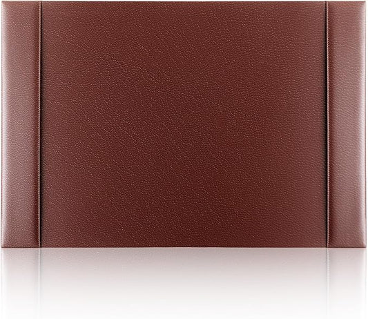 26.5 x 17.3 Inch Leather Desk Pad Protector with Side Rails, Executive Office Desk Mat for Home Workspace, Writing Surface, Mouse & Keyboard Pad, Elegant Gift for Men Dad Husband(Brown)
