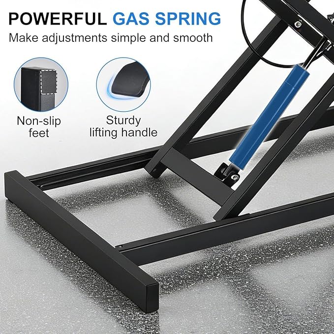 Ergonomic Desk Riser for Standing Height Adjustable Standing Desk Converter 10.2-24.8" 33 Lbs Capacity U-Shapeds Top & Keyboard Tray for Home Office Black