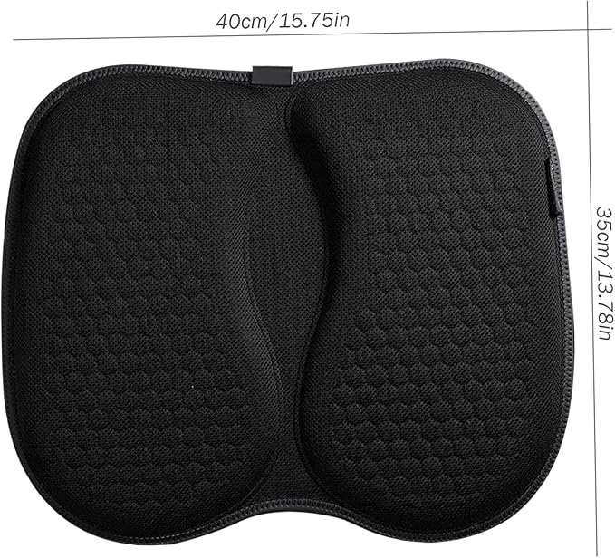 Gel Seat Cushion Pressure Relief Honeycomb Cooling Cushion, Breathable 3D Non-Slip Chair Pad for Office, Car, Wheelchair, Black