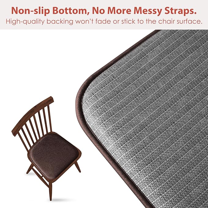 SWEMSTAR Chair Cushions - 15"*17" Kitchen Dining Chair Pads Foam Seat Cushion for Chairs Barstool Cushions Non Slip Seat Pad