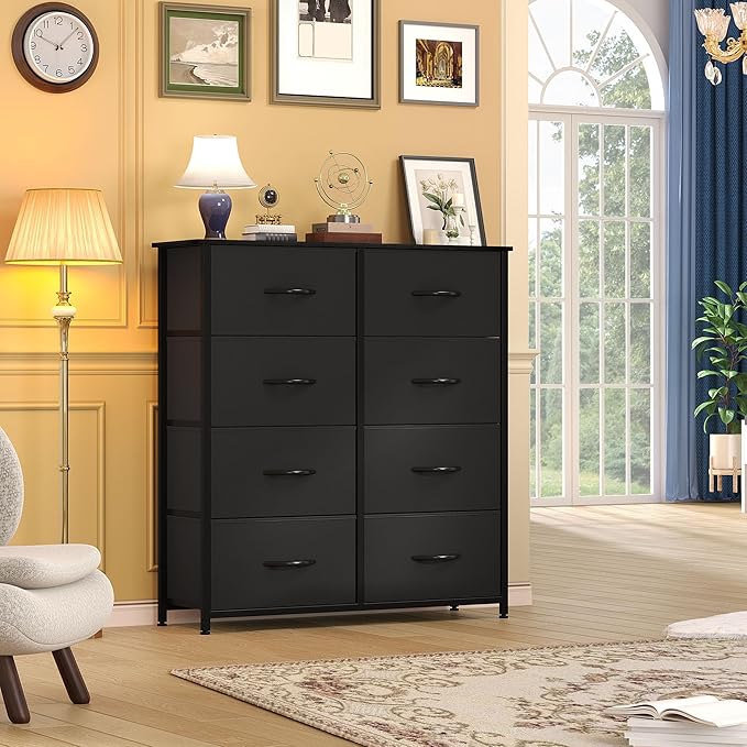DWVO 8-Drawer Fabric Dresser, Furniture Storage Tower Cabinet, Organizer for Bedroom
