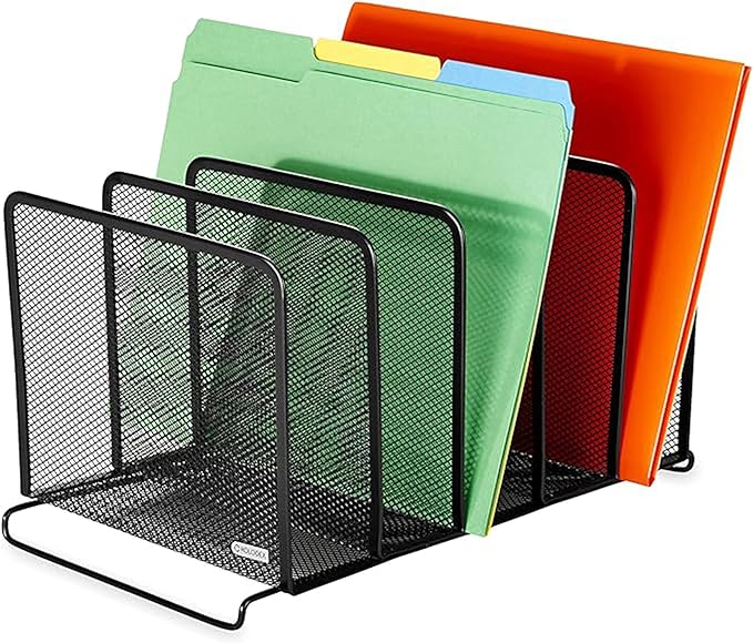 Rolodex File Sorter, Mesh, Stackable, Five Sorters, Black (8.25" x 14.375" x 7.75")