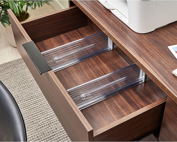 iDesign Plastic Adjustable Deep Kitchen or Dresser Drawers-Set of 8-Clear Dividers