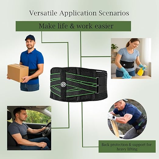 Back Brace for Lower Back Pain, Breathable Back Support Belt for Men and Women, Adjustable Support Straps Anti-skid Lumbar Support Pad for Pain, Sciatica, Herniated Disc