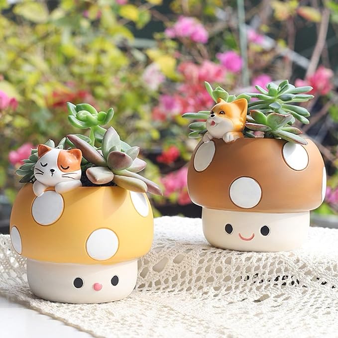 Cute Small Pen Pencil Holder, Kawaii Resin Cat Dog Dinosaur Rabbit Animal Paper Clip Toothbrush Mini Storage Organizer Office Desk Decorations