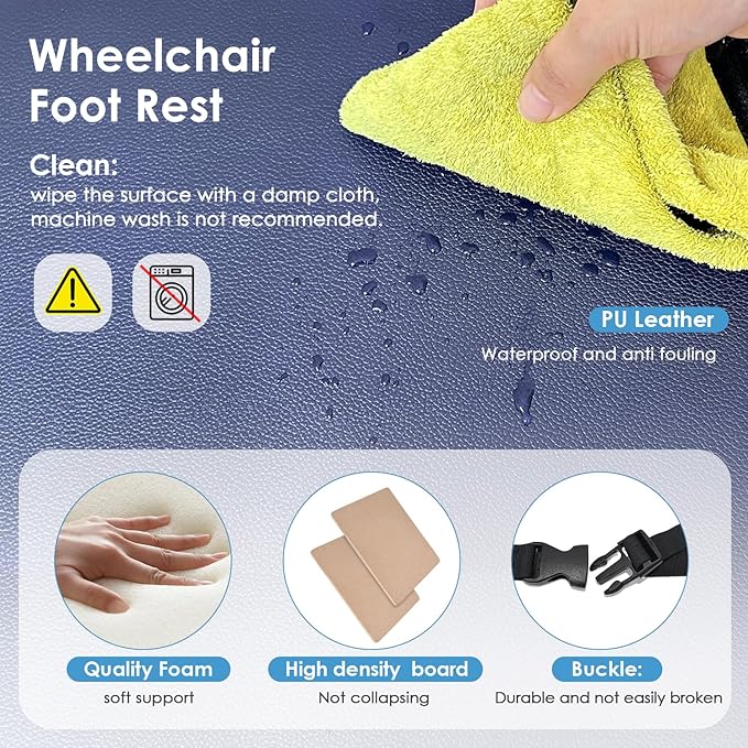 Wheelchair Foot Rest Elevating Extender Wheel Chair Leg Rest Replacement Pad Calf Supports Attachment Foam Pedal Cushion Protector Improves Posture Accessories for Elderly Disabled Patient