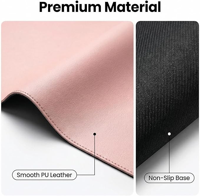 Dual-Sided Desk Pad for Office and Home - Desk Organization and Accessories - Ideal for Mouse Pad and Desk Mats on Top of Desks(Pink,22.85'' x 26'')