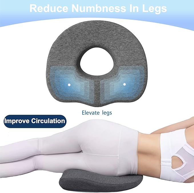 Bed Sore Cushions for Butt, Bedsore Pressure Relief Pillow for Sleeping and Sitting, Donut Pillow for Tailbone Pain, O Shaped Opening Butt Pillows for Sitting Tailbone