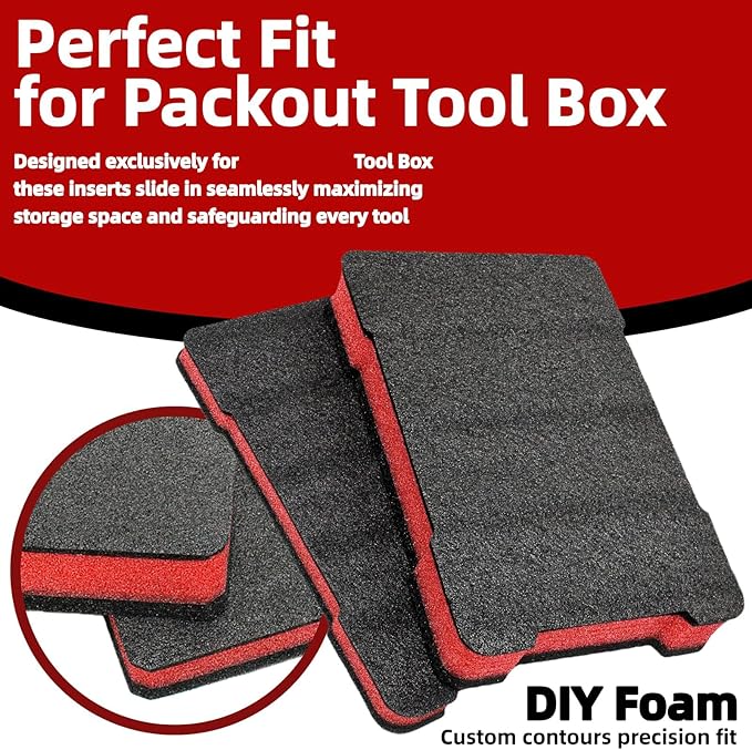 Foam Inserts for Milwaukee Tool Box, Compatible with 48-22-8435, Includes DIY Cut-to-Fit Foam Kit with White Marker Pen, Utility Knife, and Hole Punch