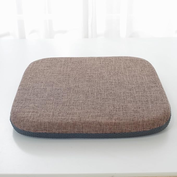 High Resilience Memory Foam Chair Cushion 13"x13"x2" Set of 2 Square Chair Pads and Washable Cover Non Slip Seat Cushions for Indoor Dining Room Kitchen and Office Chairs (Coffee,13"x13")