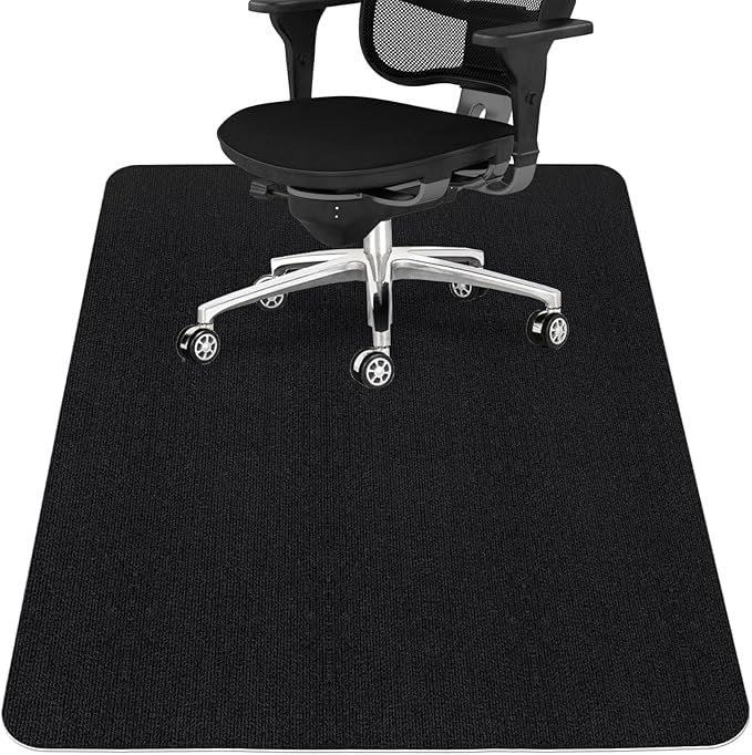 Sycoodeal Office Chair Mat for Hardwood Floor,Office Computer Gaming Chair Mat for Tile Floor,Large Floor Protector Rug,Anti-Slip,Easy to Clean,Black(40"x48")