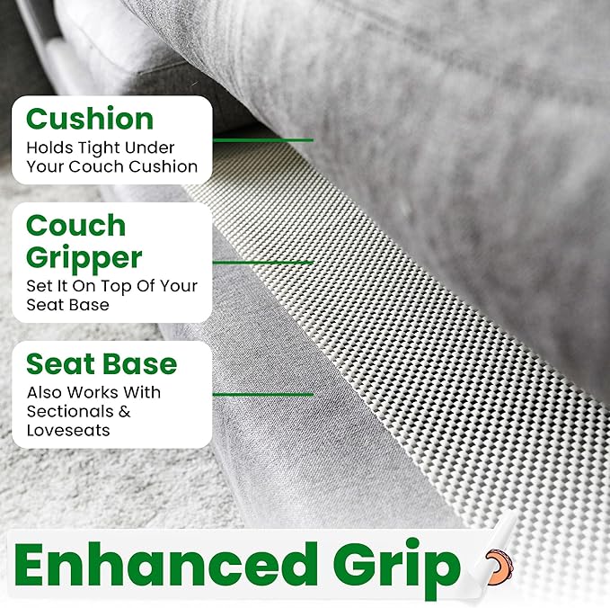 ECOHomes Couch Cushion Grip Pad, Couch Cushion Non Slip Pads Keep Sofa Cushions from Sliding - Anti Slip Sofa & Patio Grips Mattress Gripper Stopper Stop Slide & Prevent Sliding (4 Seater - 22" x 88")