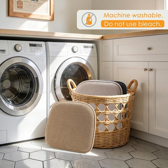 SWEMSTAR Chair Cushions - 15"*17" Kitchen Dining Chair Pads Foam Seat Cushion for Chairs Barstool Cushions Non Slip Seat Pad