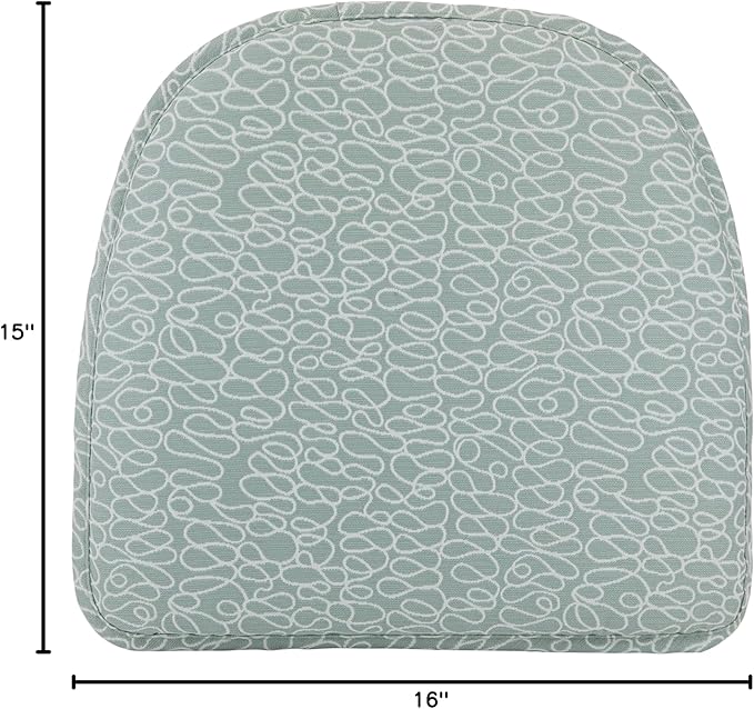 Klear Vu Raindrop The Gripper Non Slip Chair Cushions, Soft & Comfortable Seat Pad, Sitting Pillow for Kitchen, Dining or Office, 2 Count (Pack of 1), Scribble Spa