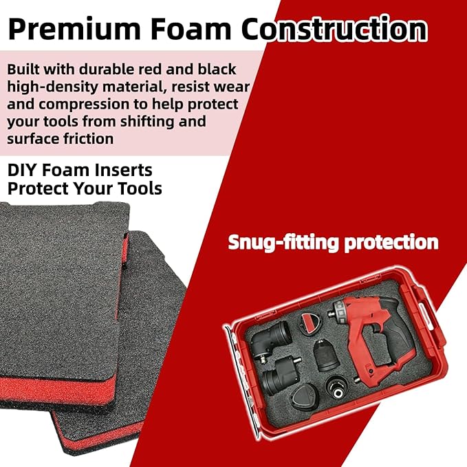 Foam Inserts for Milwaukee Tool Box, Compatible with 48-22-8435, Includes DIY Cut-to-Fit Foam Kit with White Marker Pen, Utility Knife, and Hole Punch