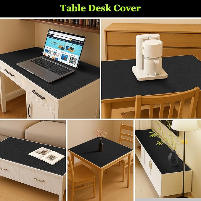 Warmstar Leather Table Cover 40 x 60 Inch, 1.8MM Thick PVC Table Protector Waterproof, Desk Cover Protector Non-Slip Desk Pad for Kitchen, Dresser, Gaming Desk,Dining Room Table