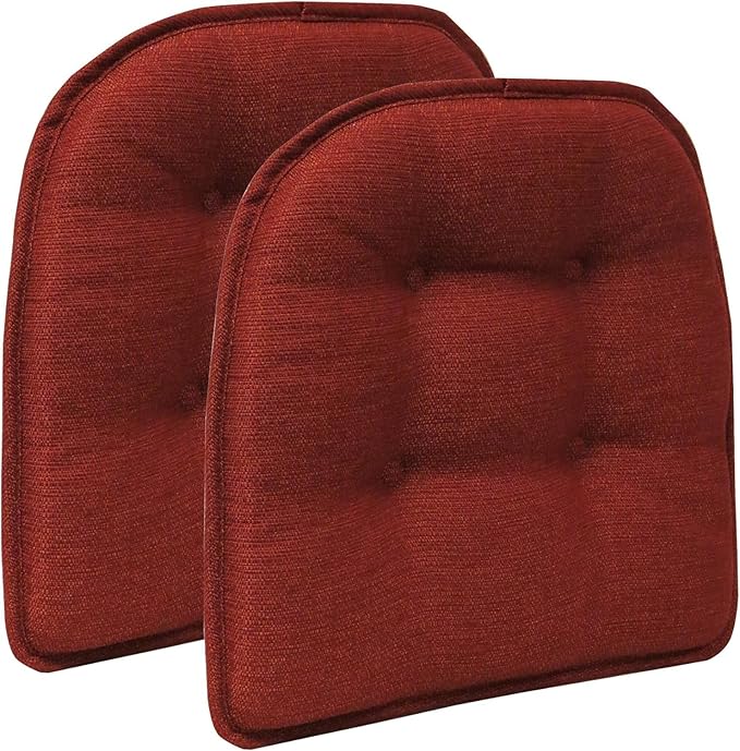 Non-Slip Chair Cushions, Assembled in USA, U-Shaped Skid-Proof Seat Pads for Dining Room, Kitchen, Office, 15"x16"