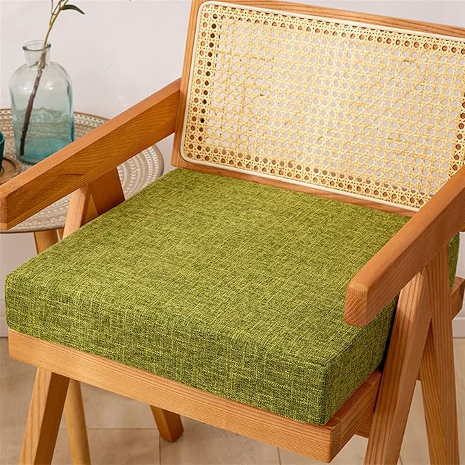 Reyox Square Non Slip Seat Cushion Thicken Chair Cushion for Recliners, Armchairs 3" Thick Olive Green 18" x 18"