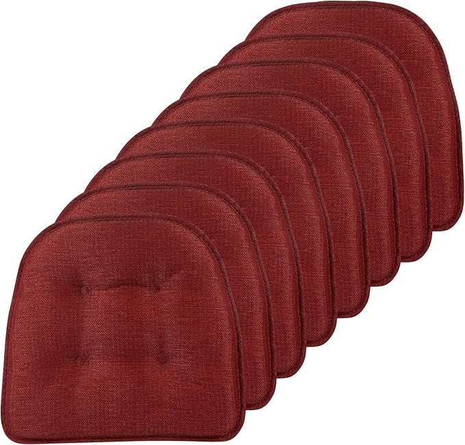 Non-Slip Chair Cushions, Assembled in USA, U-Shaped Skid-Proof Seat Pads for Dining Room, Kitchen, Office, 15"x16"