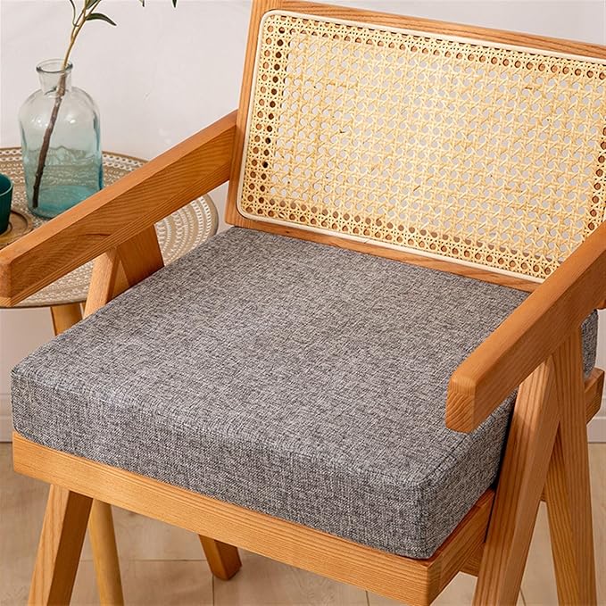 Reyox Square Non Slip Seat Cushion Thicken Chair Cushion for Recliners, Armchairs 2" Thick Grey 1 16" x 16"