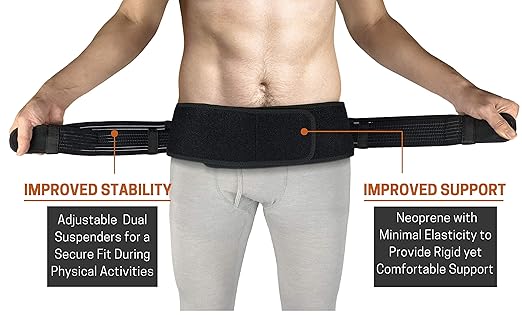 Vriksasana Posture Sacroiliac Hip Belt for Women and Men That Alleviates Sciatic, Pelvic, Lower Back, Leg and Sacral Nerve Pain Caused by Si Joint Dysfunction| Trochanter Brace (Plus, Black)