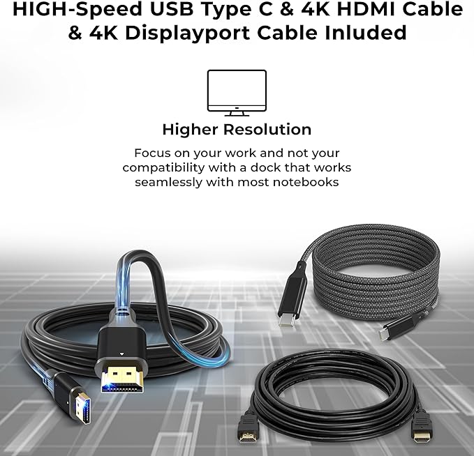 40AY0090US Lenovo Thinkpad Docking Station Dual Monitor - Supports 4K Display, Universal Lenovo Gen 2 Dock with 90W Adapter, HDMI, DisplayPort, USB-C Cables & Cloth (Renewed)