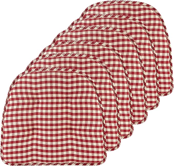 Non-Slip Chair Cushions, Assembled in USA, U-Shaped Skid-Proof Seat Pads for Dining Room, Kitchen, Office, 15"x16"