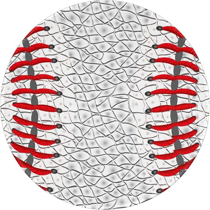 Baseball Round Mouse Pad Premium Textured Mouse Mat Washable Mousepads with Extended Stitched Edges Non Slip Rubber Base Small Mousepad 7.9 X 7.9 X 0.12 Inches