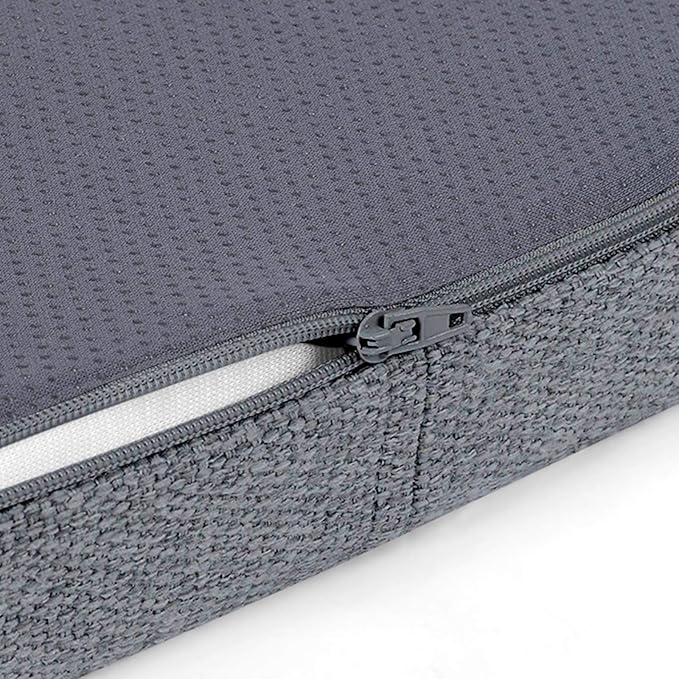 Shinnwa Seat Cushions for Kitchen Chairs, Non Slip Dining Chair Cushion with Ties, 15 x 15.5 inches, Dark Gray
