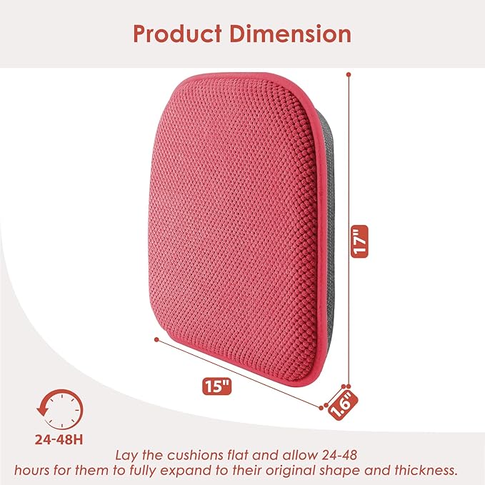 SWEMSTAR Chair Cushions - 15"*17" Kitchen Dining Chair Pads Foam Seat Cushion for Chairs Barstool Cushions Non Slip Seat Pad