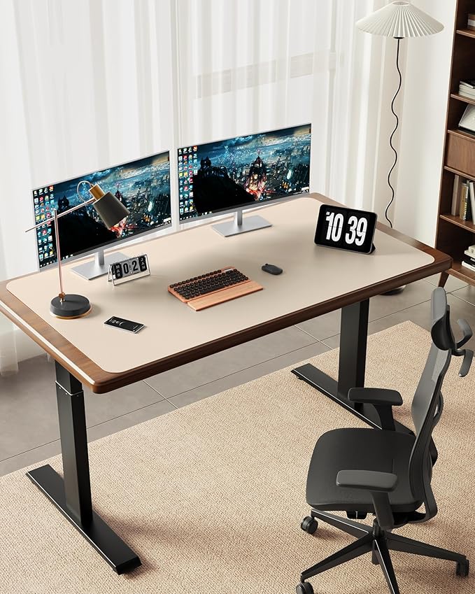 YSAGi 35.4" x 17" Large PU Leather Desk Mat for Keyboard and Mouse - Waterproof Non-Slip Desk Pad Protector for Office, Home, Writing Desk, Beige,