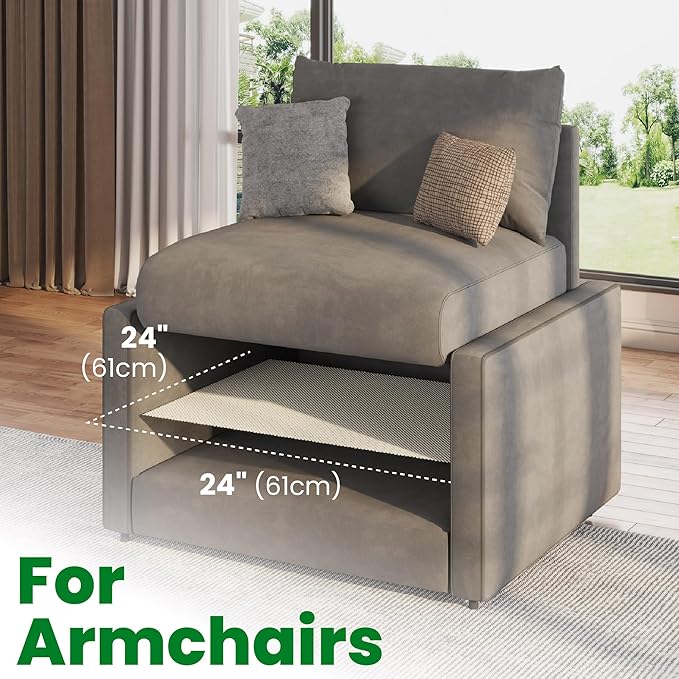 ECOHomes Couch Cushion Grip Pad, Couch Cushion Non Slip Pads Keep Sofa Cushions from Sliding - Anti Slip Sofa & Patio Grips Mattress Gripper Stopper Stop Slide & Prevent Sliding (Armchair, 24" by 24")