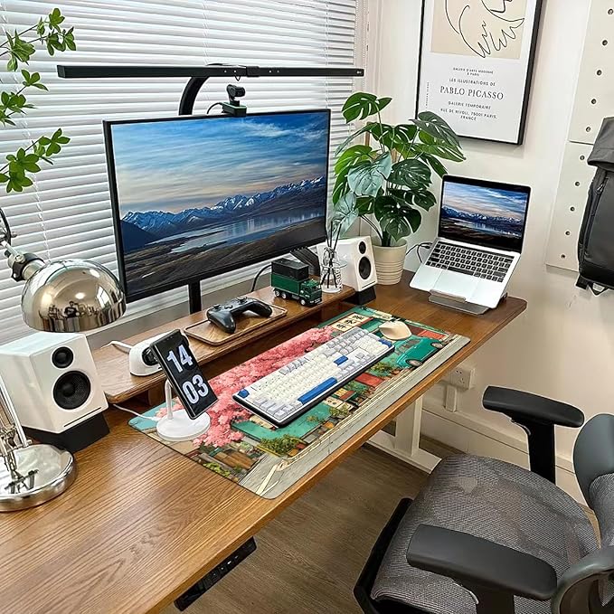 Desk Mat Mouse Pad Gaming Desk Pad XL Large Mouse Mat Office Decor Accessories (Sakura car)