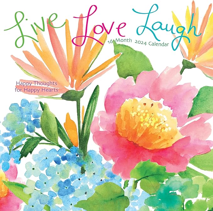 Graphique 2024 Live Love Laugh Mini Wall Calendar | 7” x 7” | Thick Paper | Home & Office Organizer | Large Monthly Grid | 3 Languages & Marked Holidays | 4 Month Preview Page for 2024