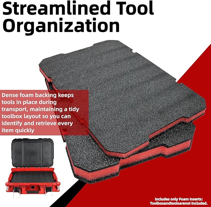 Foam Inserts for Milwaukee Tool Box, Compatible with 48-22-8424, Includes DIY Cut-to-Fit Foam Kit with White Marker Pen, Utility Knife, and Hole Punch