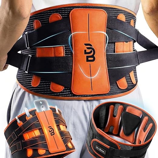 DR. BRACE® Lower Back Brace for Men & Women for Lower Back Pain Relief, Revolutionary Versatile Splints System & Removable Lumbar Pad, Adjustable & Breathable Back Support Brace (41.3-47.2″)